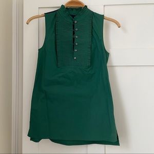 NWT Jcrew pretty green cotton pleated front top